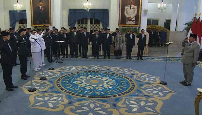 Prabowo Lantik 25 Pejabat Baru di Istana Negara, Ini Daftarnya